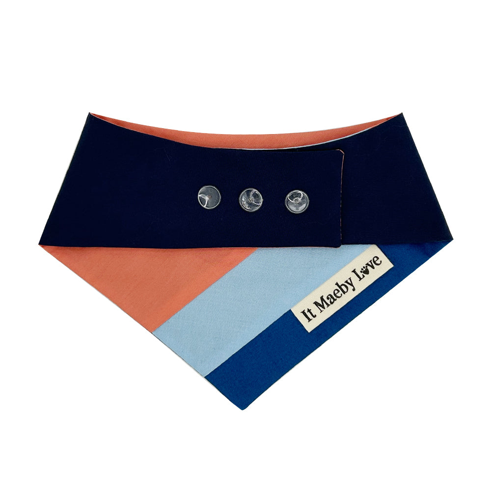 Color Block #2 – Winter Sunset Patchwork Pattern Reversible Dog Bandana