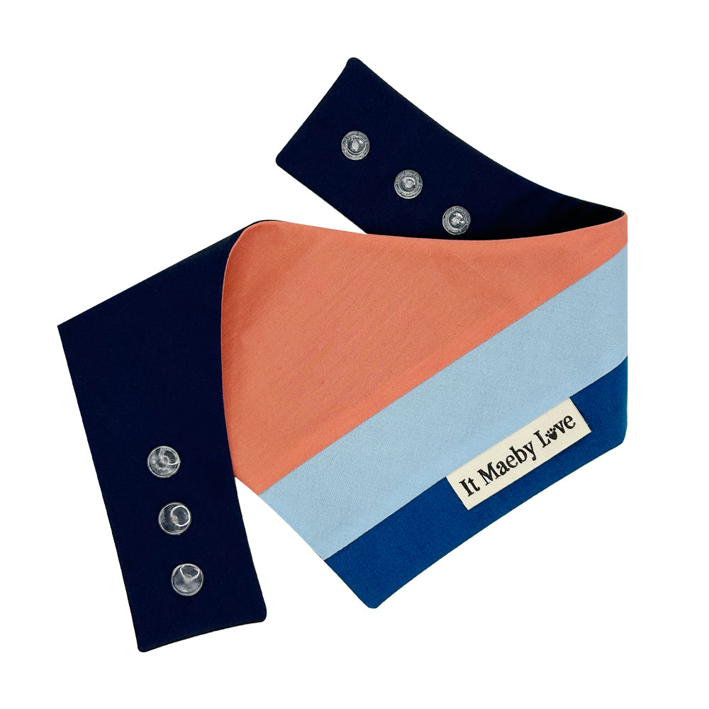Color Block #2 – Winter Sunset Patchwork Pattern Reversible Dog Bandana