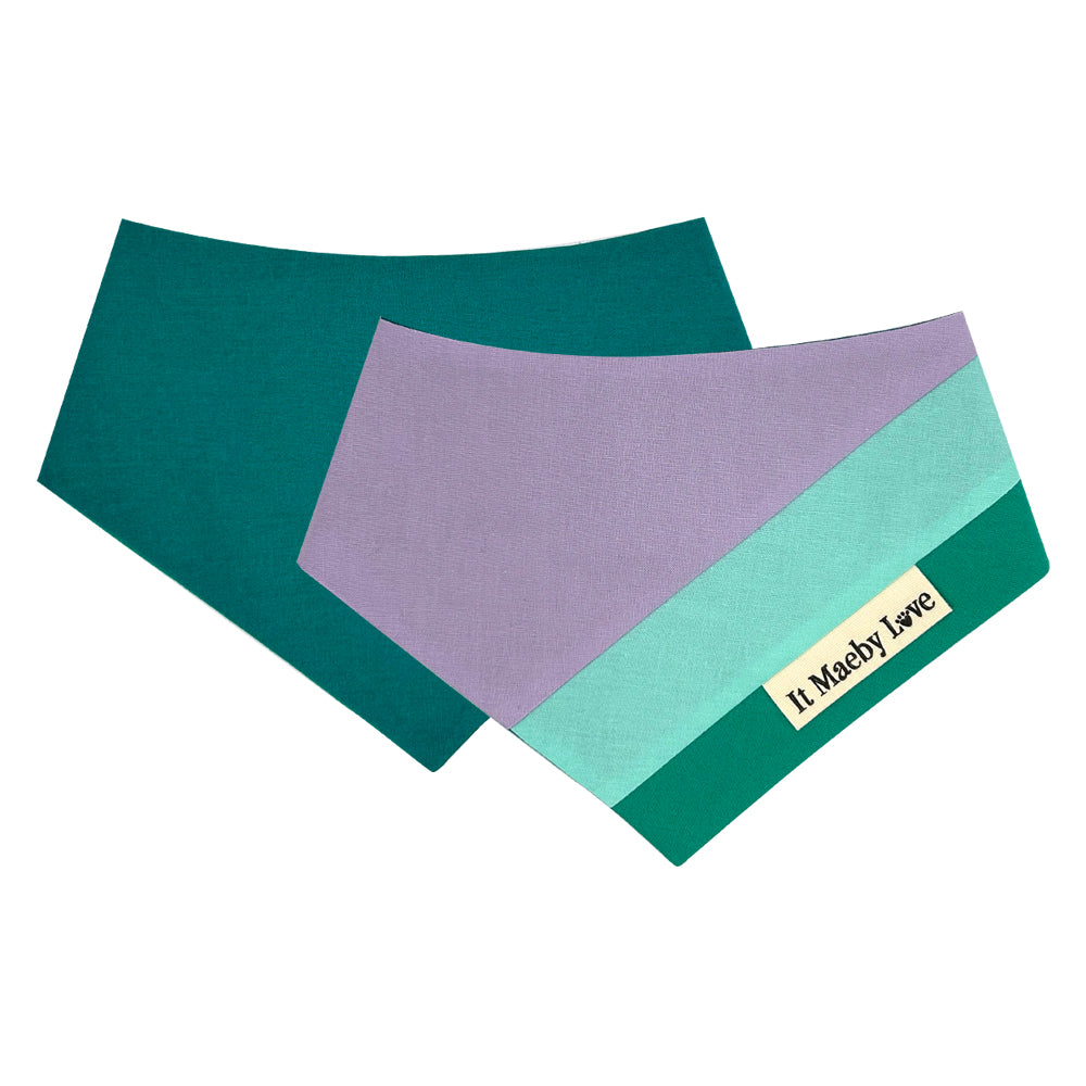 Color Block #3 – Northern Lights Patchwork Pattern Reversible Dog Bandana