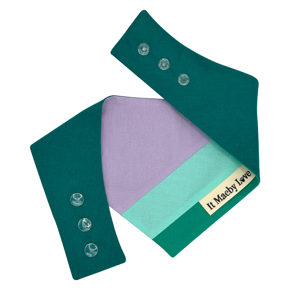Color Block #3 – Northern Lights Patchwork Pattern Reversible Dog Bandana