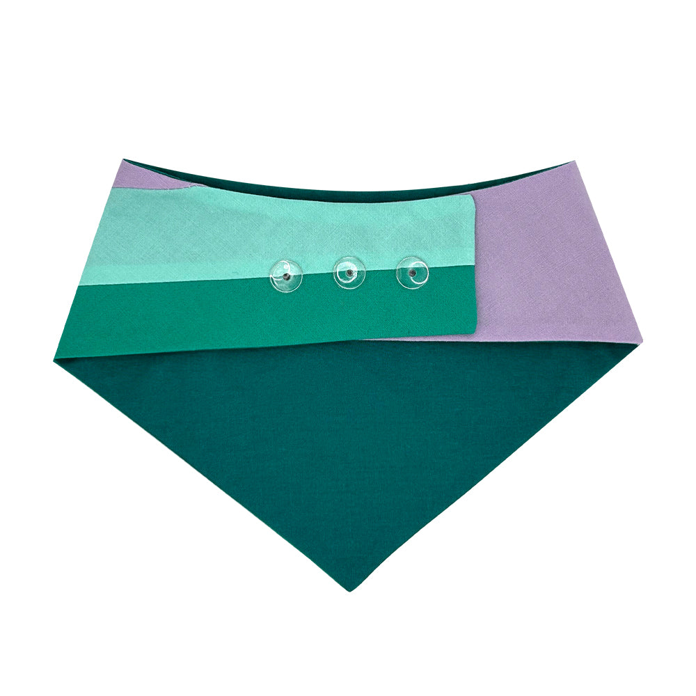 Color Block #3 – Northern Lights Patchwork Pattern Reversible Dog Bandana