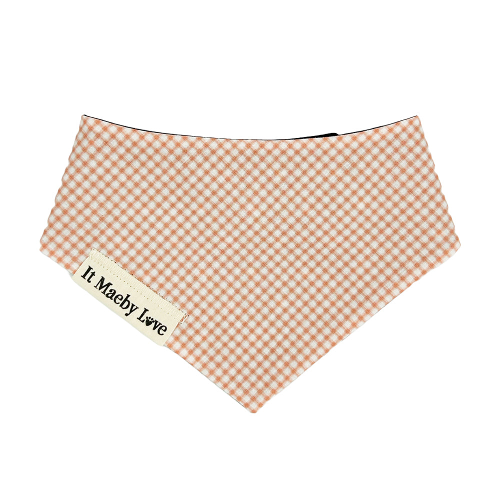 Heart to Heart/Coral Gingham Reversible Dog Bandana