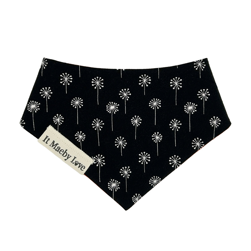 Ladybug Luck/Tuxedo Dandelions Reversible Dog Bandana