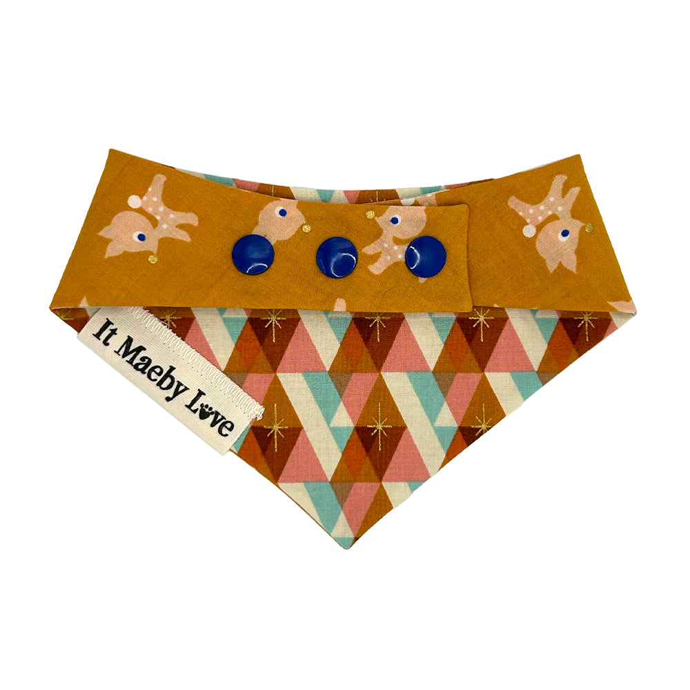 Darling Deer/Honey Facet Reversible Dog Bandana
