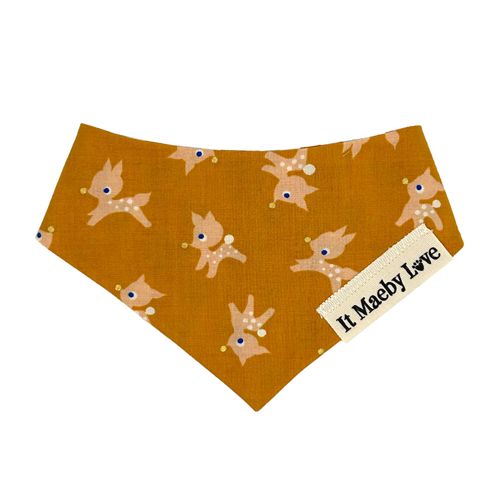 Darling Deer/Honey Facet Reversible Dog Bandana