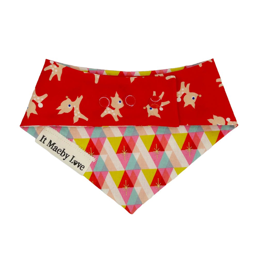 Darling Deer Ruby/Ruby Facet Reversible Dog Bandana