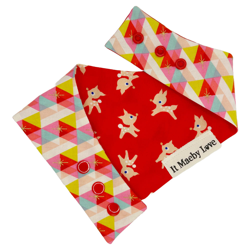 Darling Deer Ruby/Ruby Facet Reversible Dog Bandana