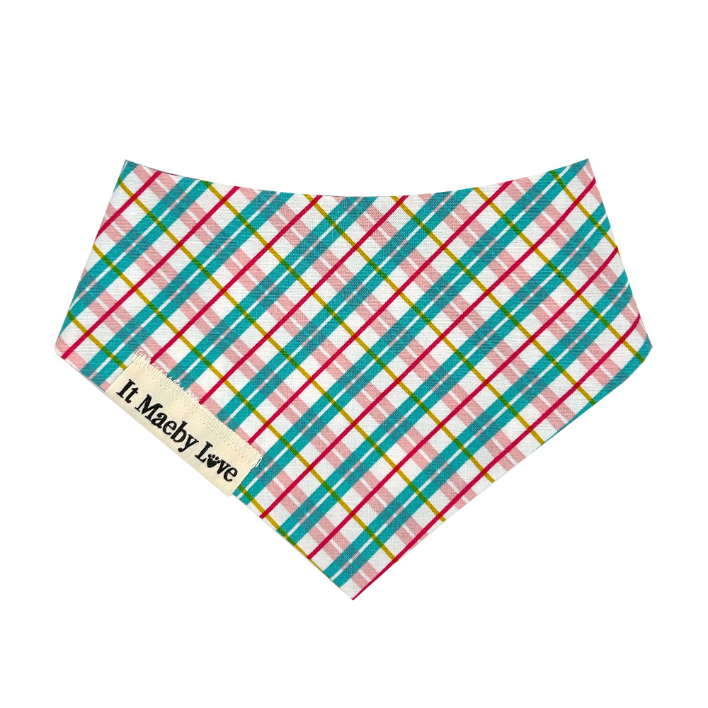 Holiday Village/Deck The Halls Check Reversible Dog Bandana