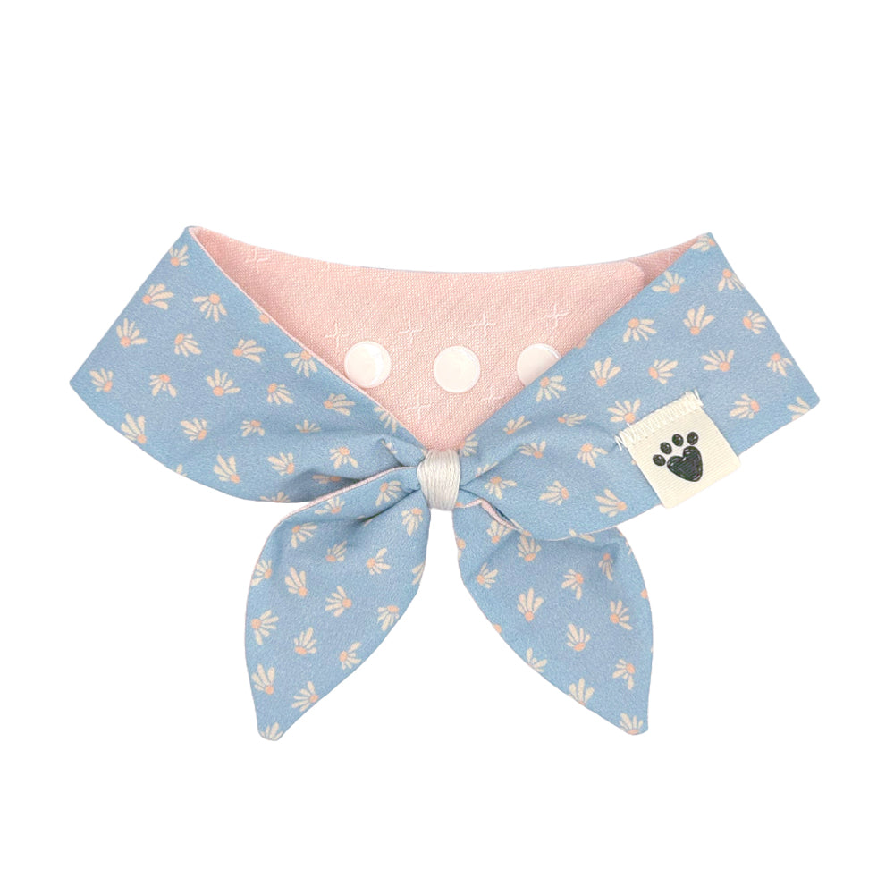 He Loves Me Not/Peach Woven Reversible Dog Neckerchief