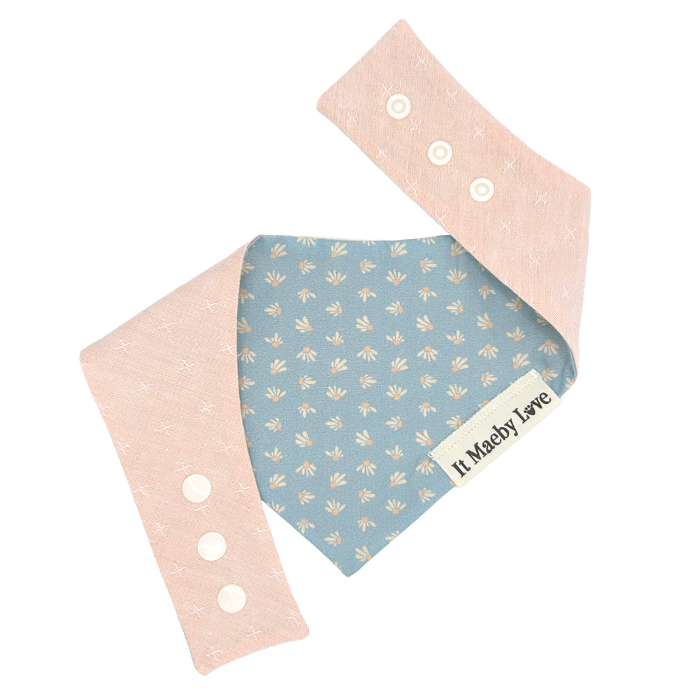 He Loves Me Not/Peach Woven Reversible Dog Bandana