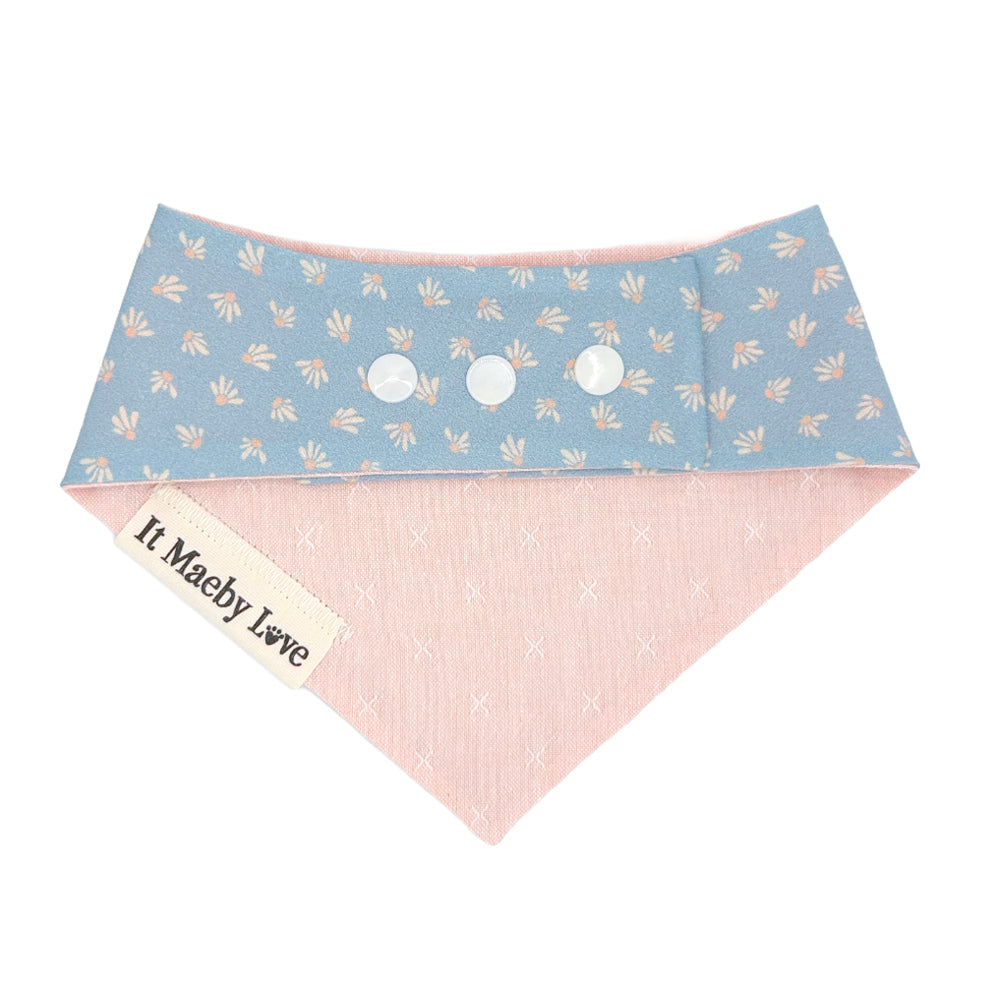 He Loves Me Not/Peach Woven Reversible Dog Bandana