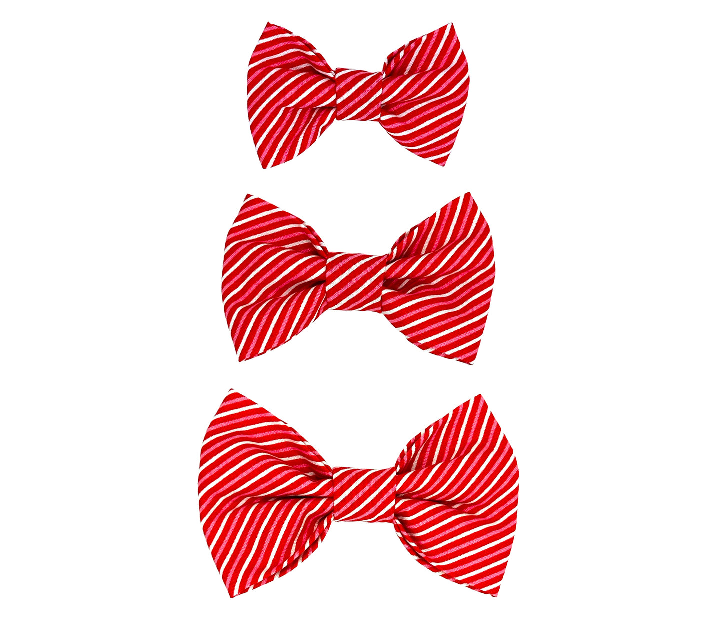 Heart Candy Stripes Pet Bow Tie