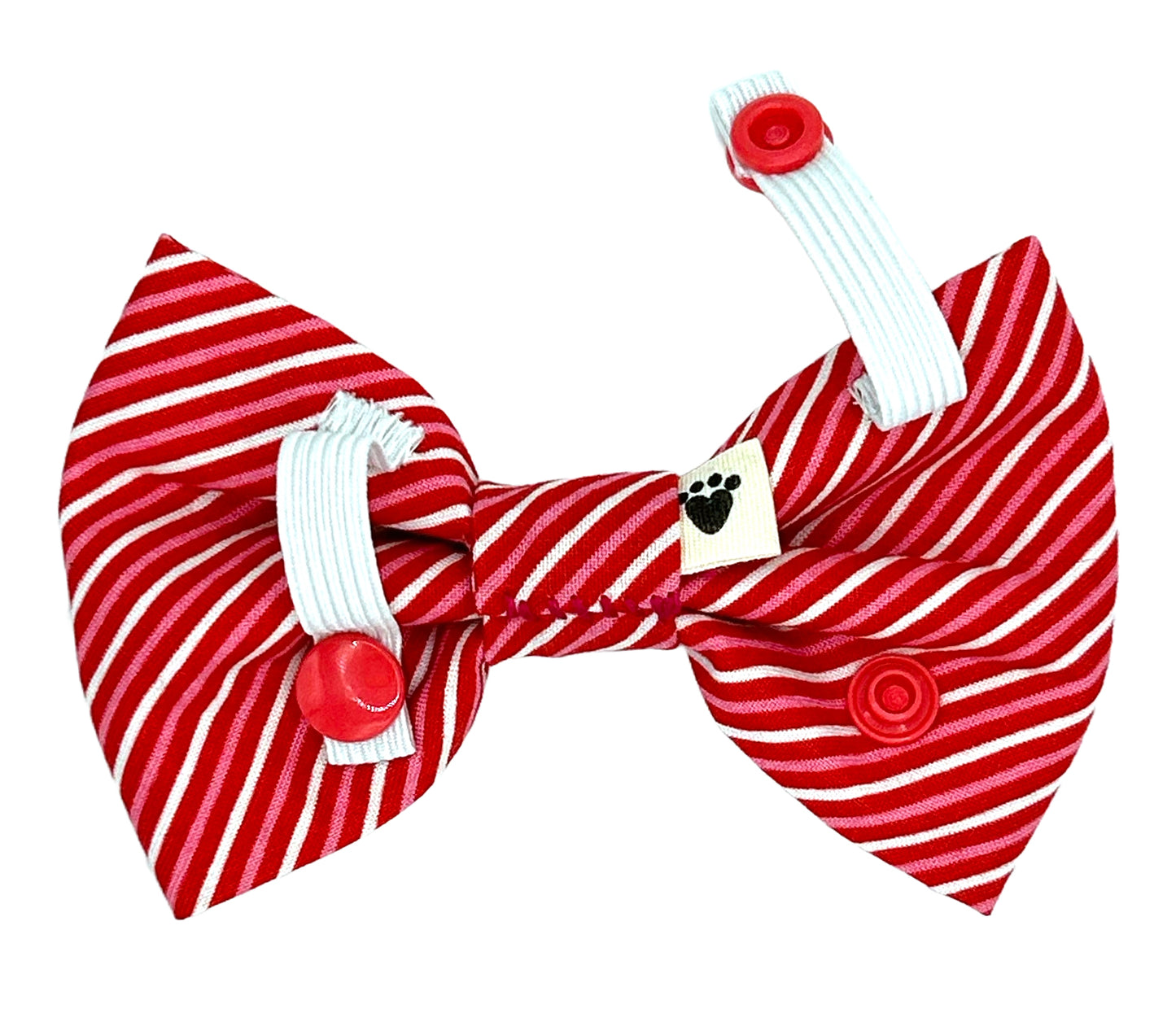 Heart Candy Stripes Pet Bow Tie