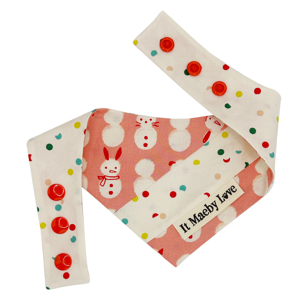 Jolly Snow Babies/Hole Punch Patchwork Pattern Reversible Dog Bandana