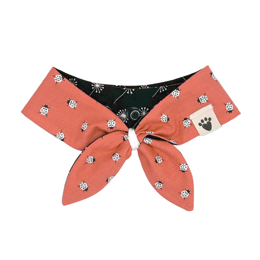 Ladybug Luck/Tuxedo Dandelions Reversible Dog Neckerchief