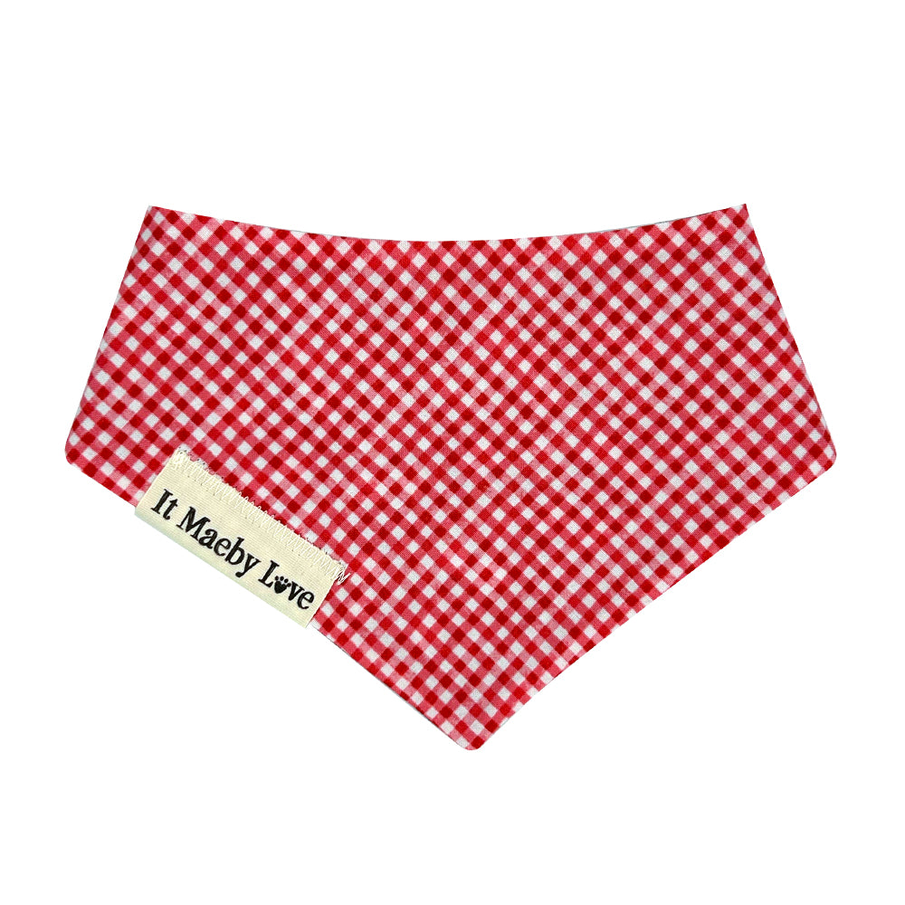 Cherry Cherry/Modern Picnic Gingham Reversible Dog Bandana