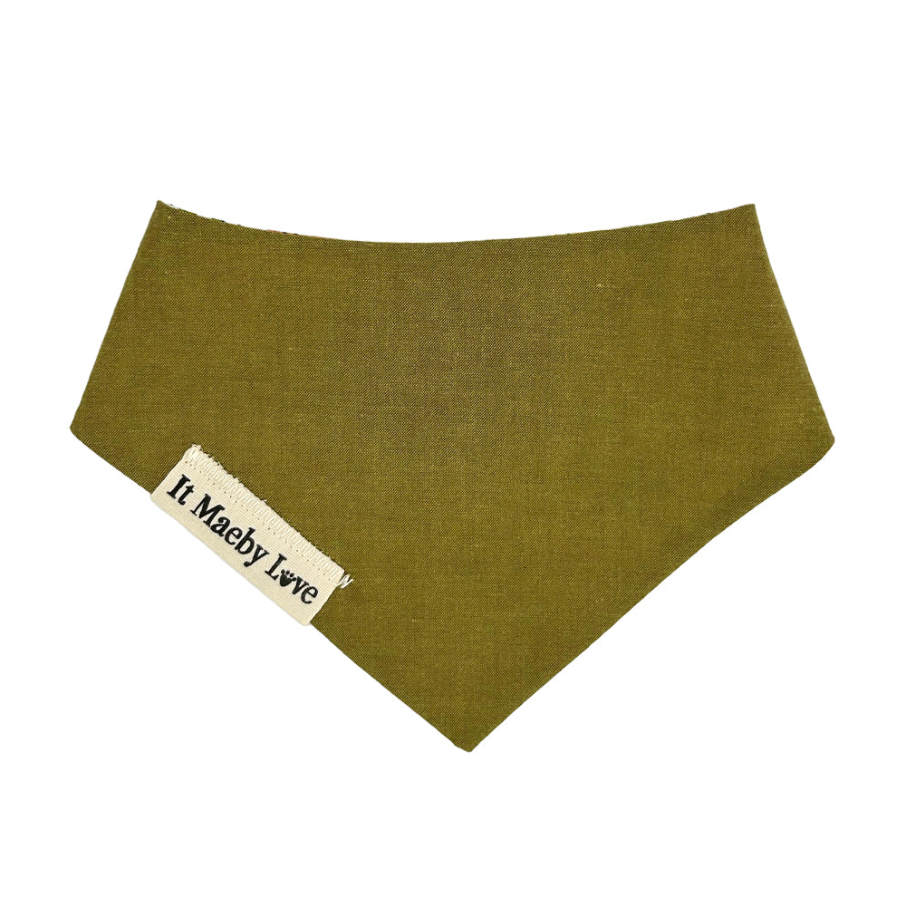 Eat Your Veggies/Moss Woven Reversible Dog Bandana
