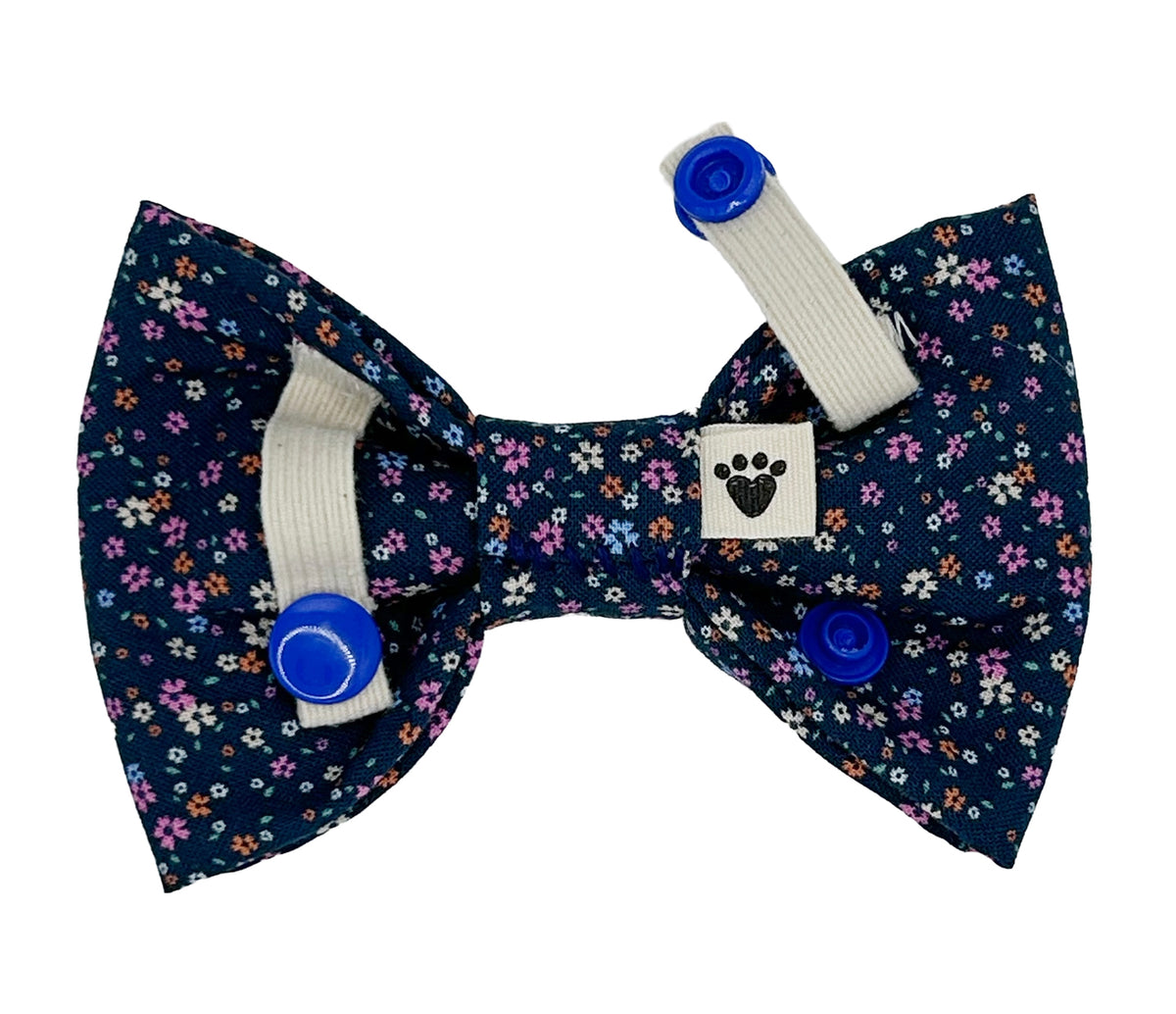 Navy Mini Floral Pet Bow Tie