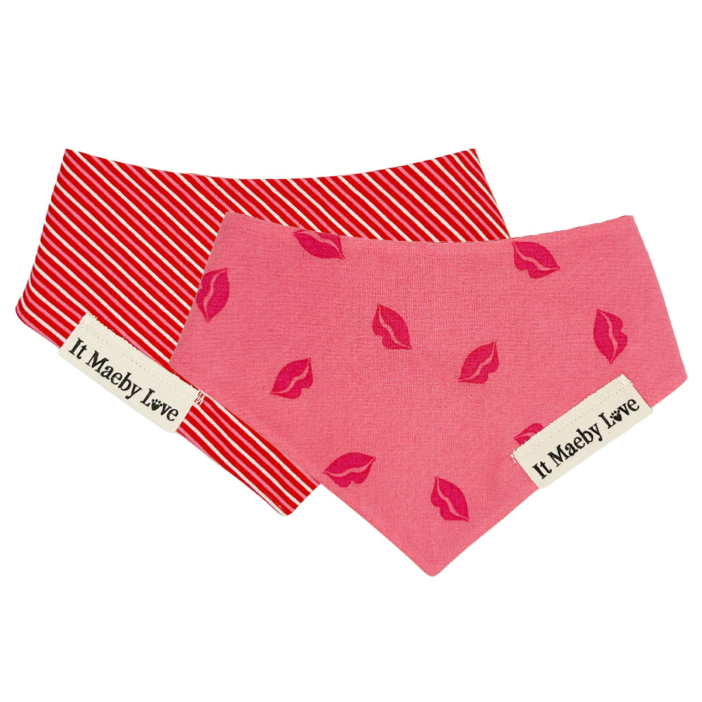 XOXO/Heart Candy Stripes Reversible Dog Bandana