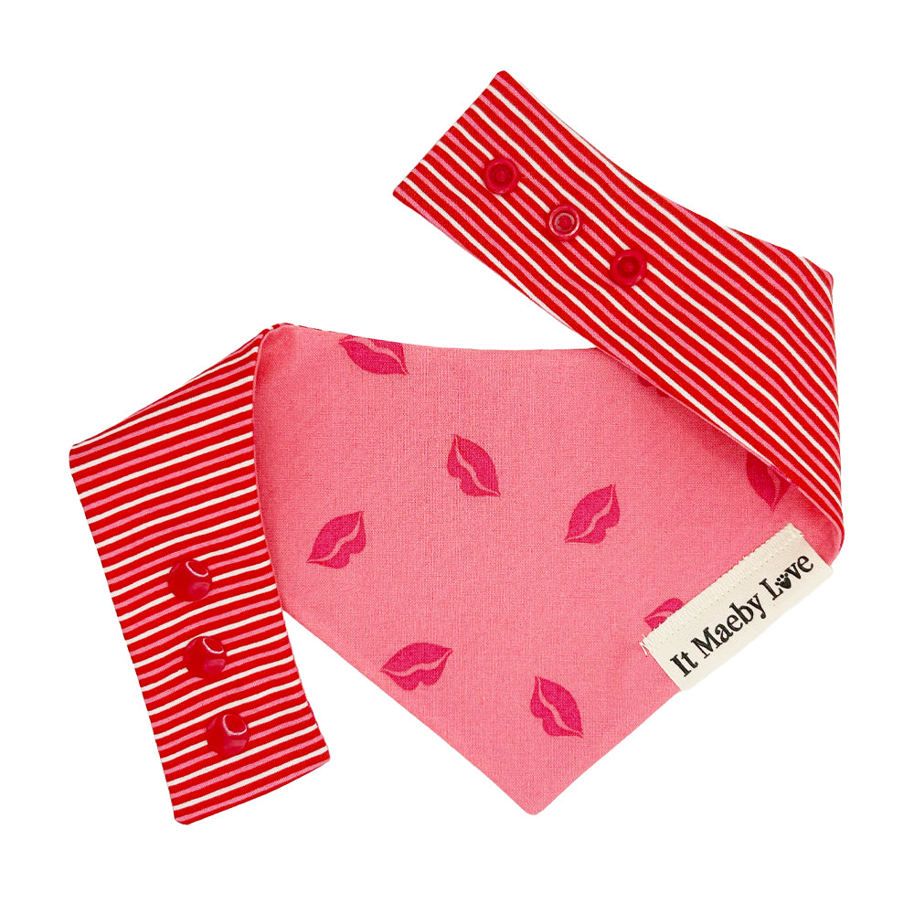 XOXO/Heart Candy Stripes Reversible Dog Bandana