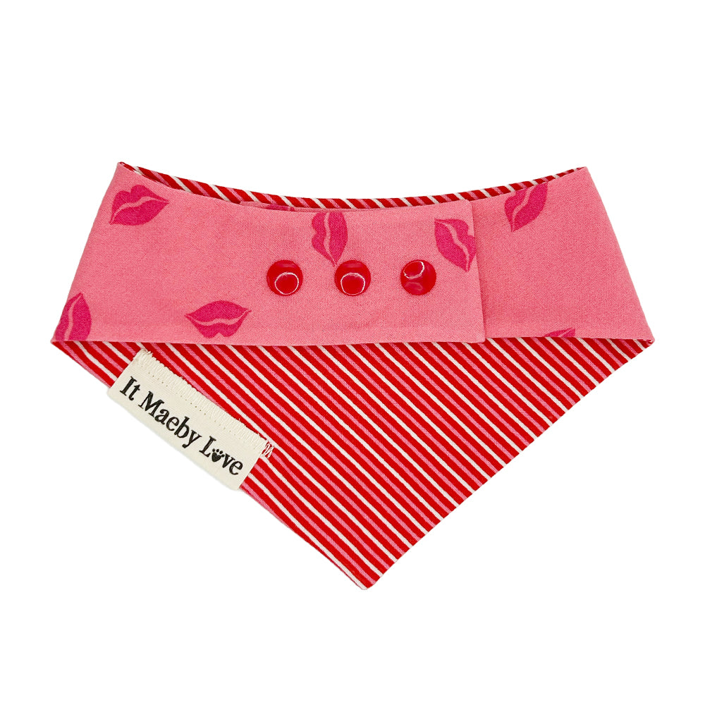 XOXO/Heart Candy Stripes Reversible Dog Bandana