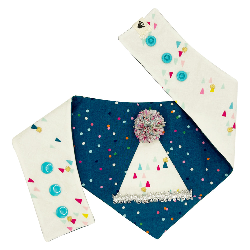 Let's PAWty! Teal Dog Bandana
