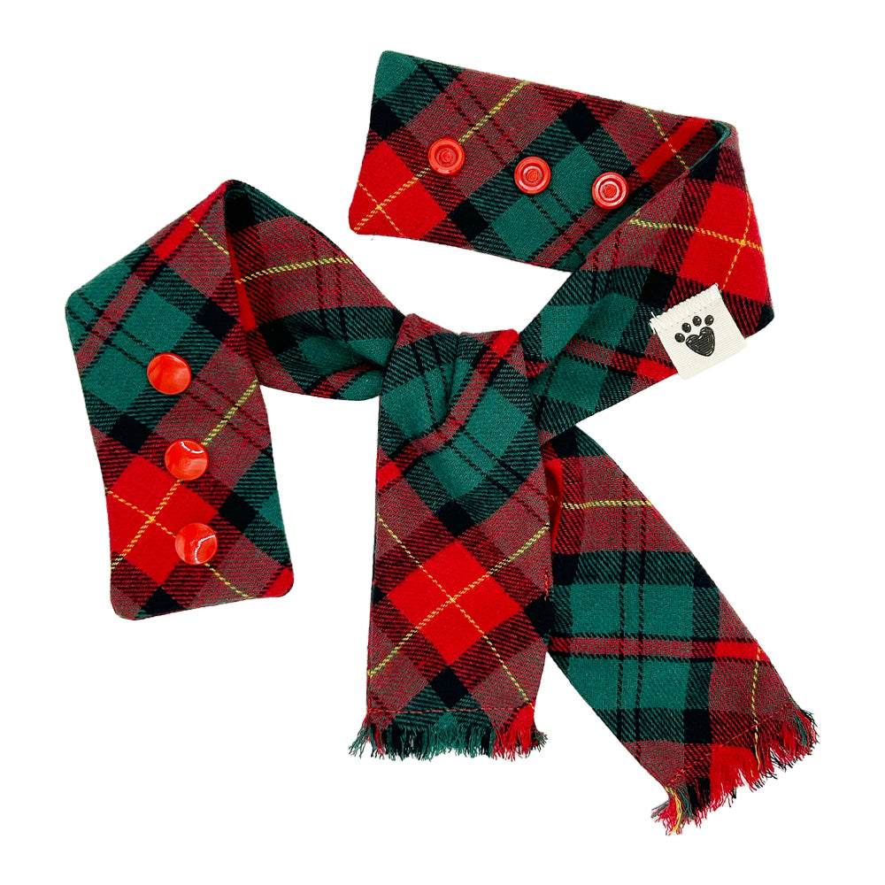 Pajama Plaid Dog Scarf