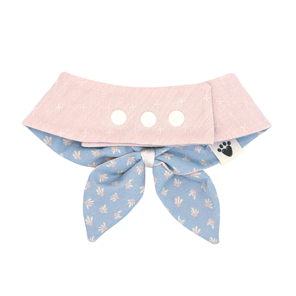 He Loves Me Not/Peach Woven Reversible Dog Neckerchief