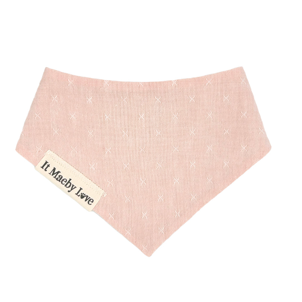 He Loves Me Not/Peach Woven Reversible Dog Bandana