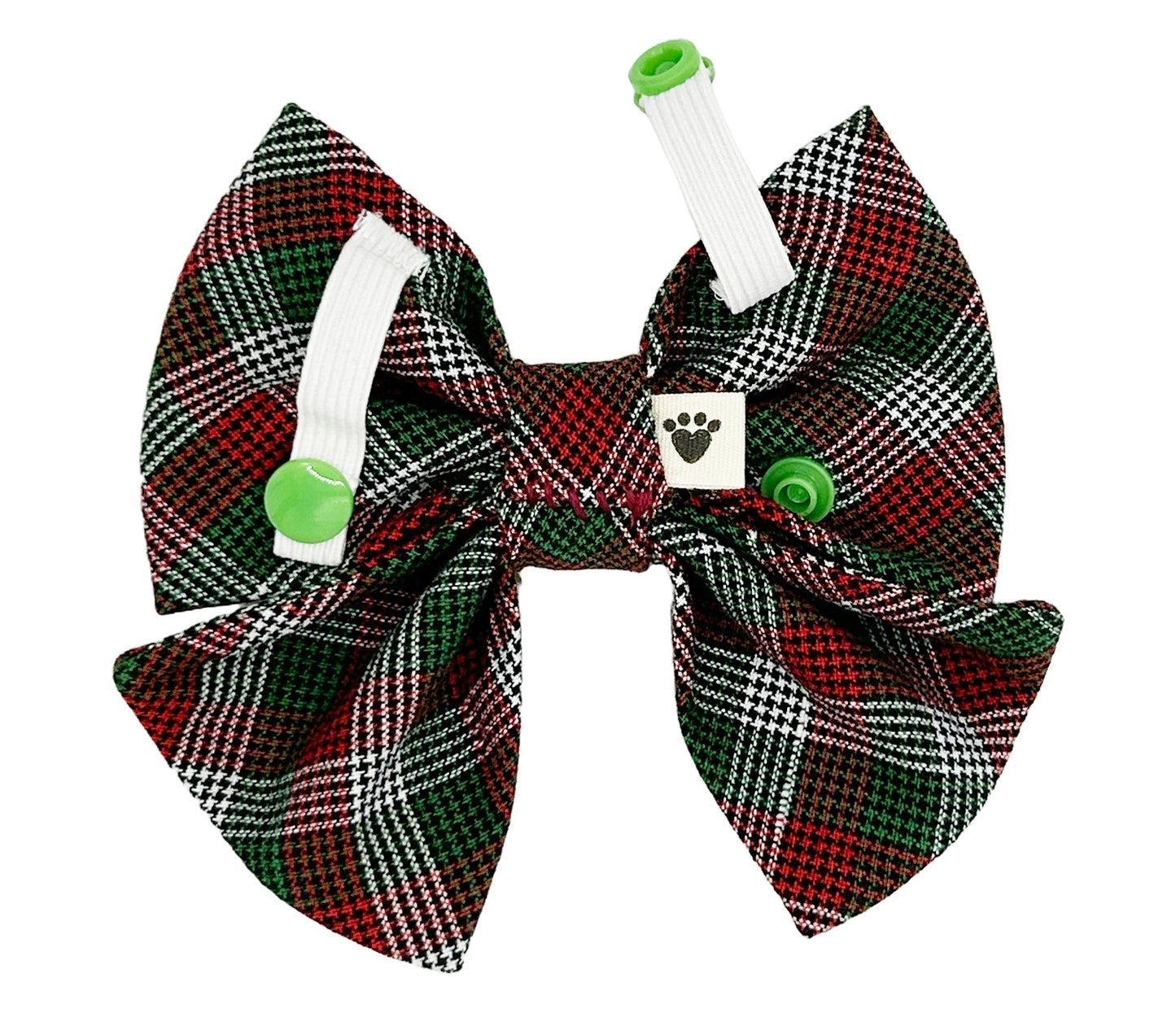 Peppermint Stick Plaid Pet Sailor Bow Tie