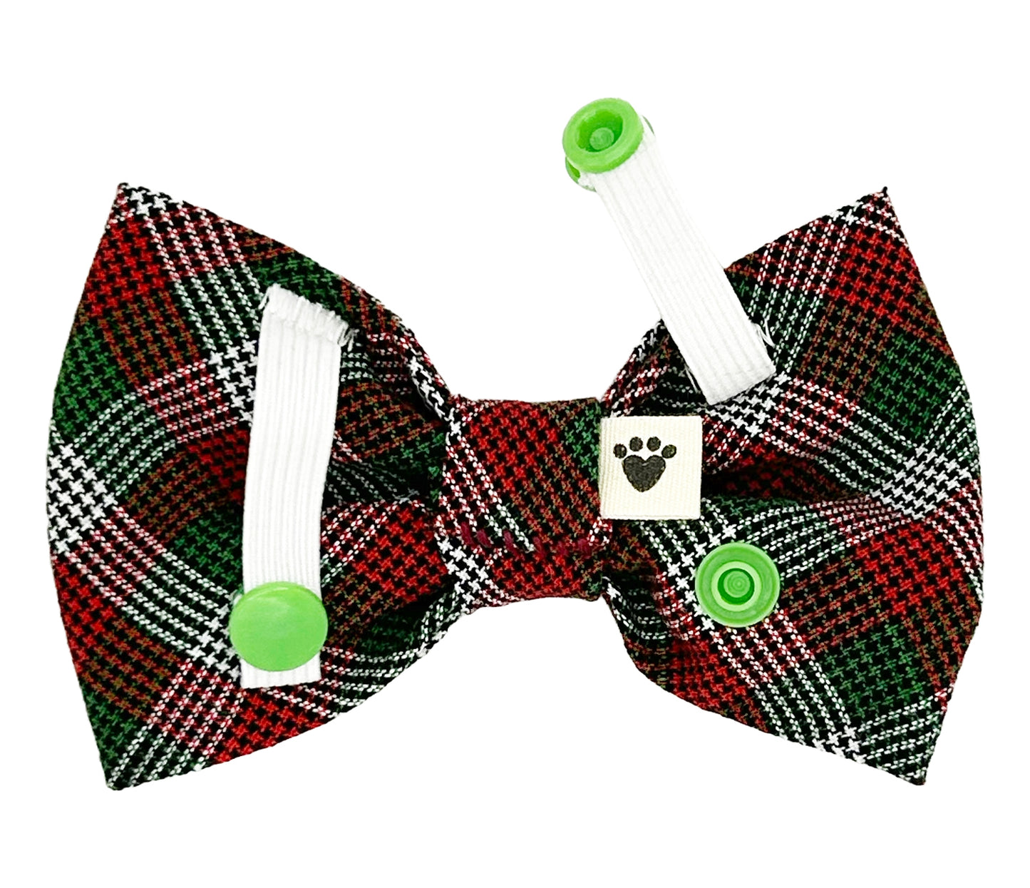Peppermint Stick Plaid Pet Bow Tie