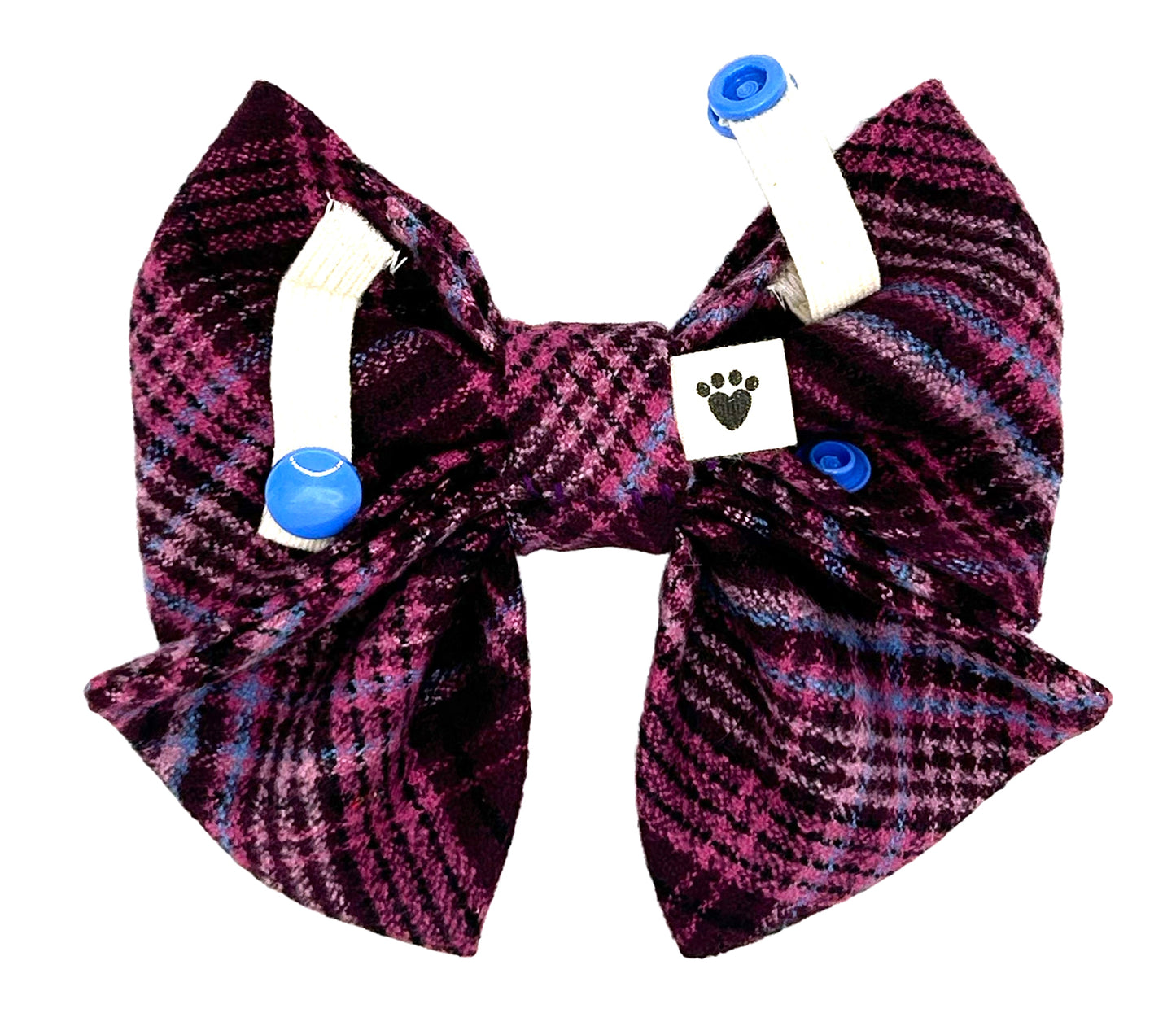 Plum Pudding Plaid Pet Sailor Bow Tie