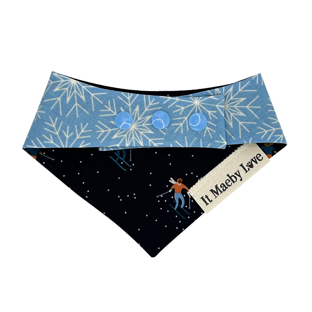 Ski Peeps/Winterglow Snowflakes Reversible Dog Bandana
