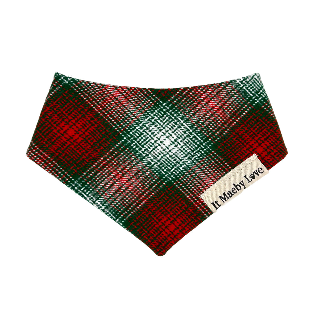 St Nick Plaid/Festive Green Reversible Dog Bandana