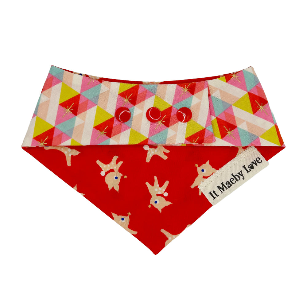 Darling Deer Ruby/Ruby Facet Reversible Dog Bandana