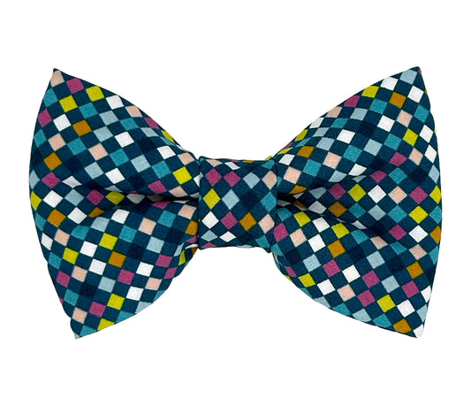 90s Checks Pet Bow Tie