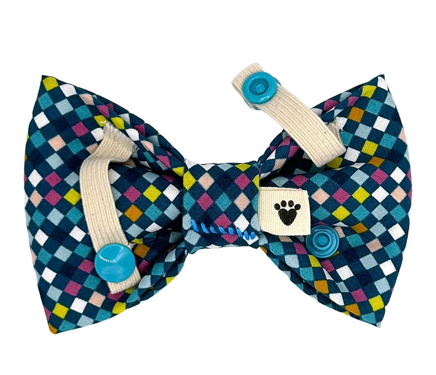 90s Checks Pet Bow Tie