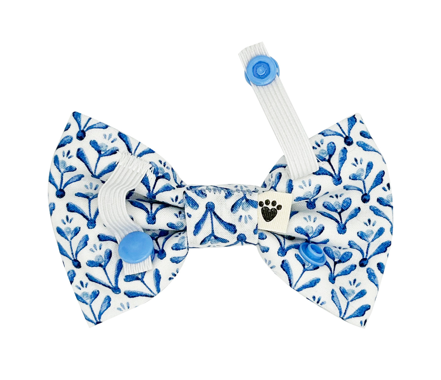 Bone-afide Blue Floral Pet Bow Tie