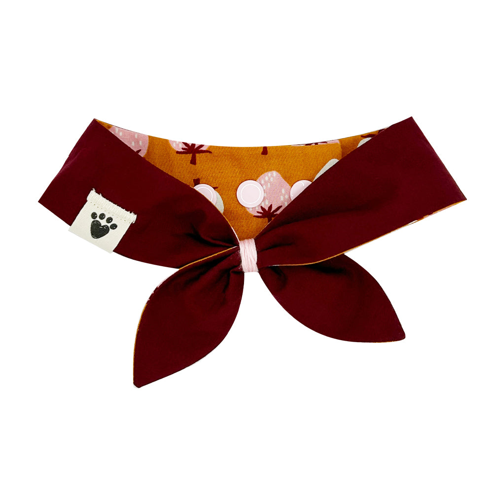 Strawberry Cobbler/Bright Burgundy Reversible Dog Neckerchief