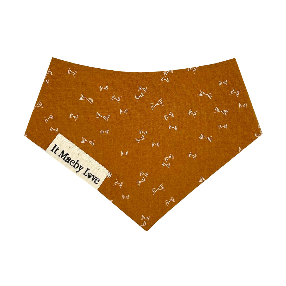 Art Deco Frenchy/Caramel Bows Reversible Dog Bandana