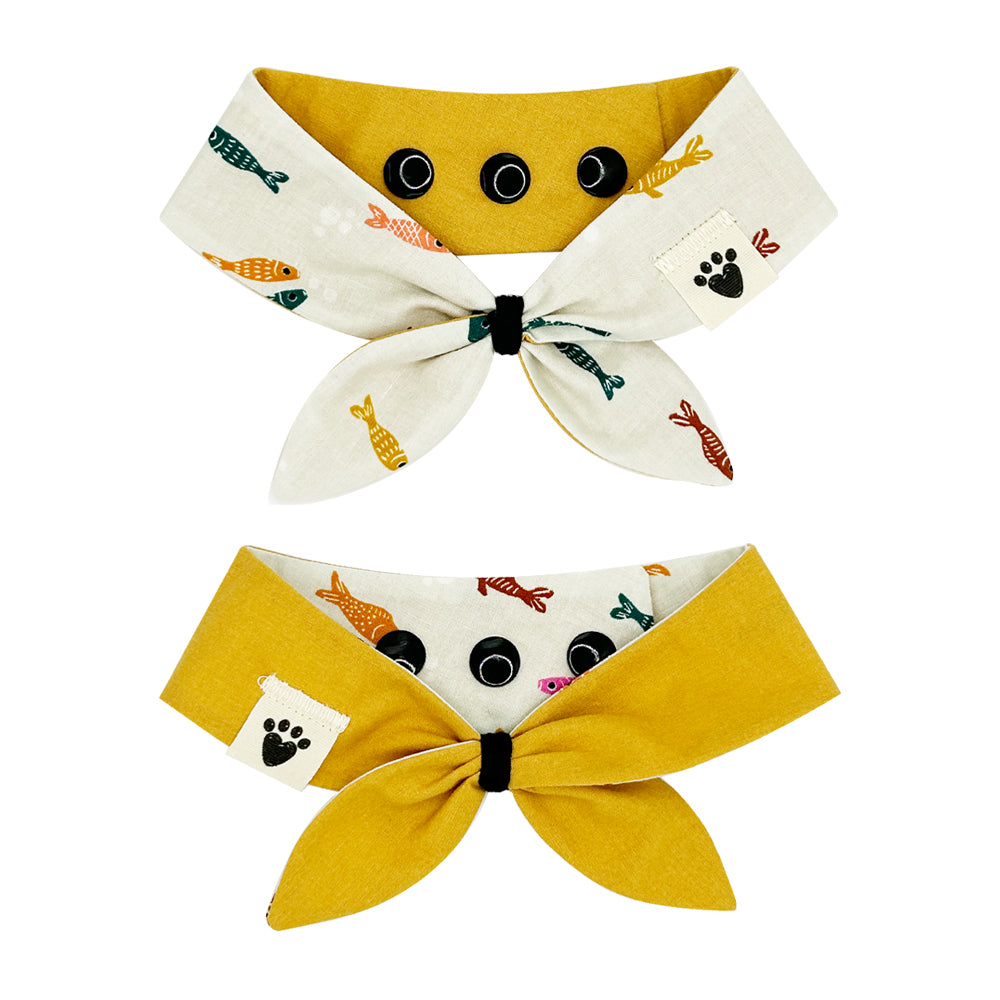 Catnip Koi/Goldenrod Pond Reversible Cat Neckerchief