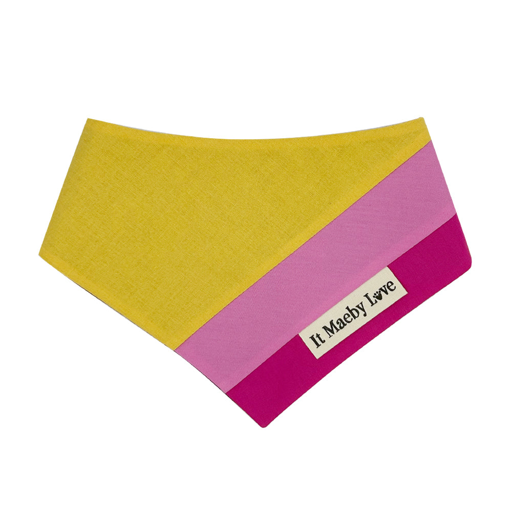 Color Block #1 – Summer Sunset Patchwork Pattern Reversible Dog Bandana