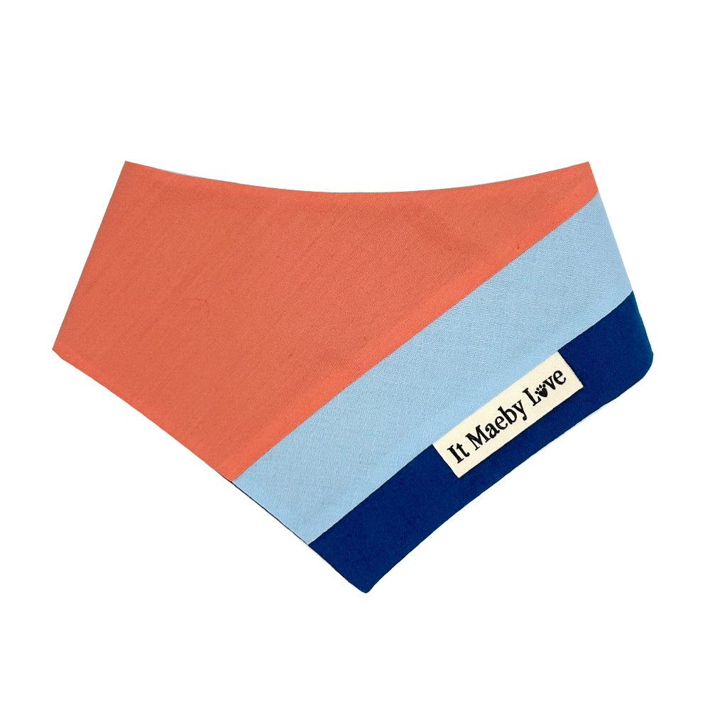 Color Block #2 – Winter Sunset Patchwork Pattern Reversible Dog Bandana