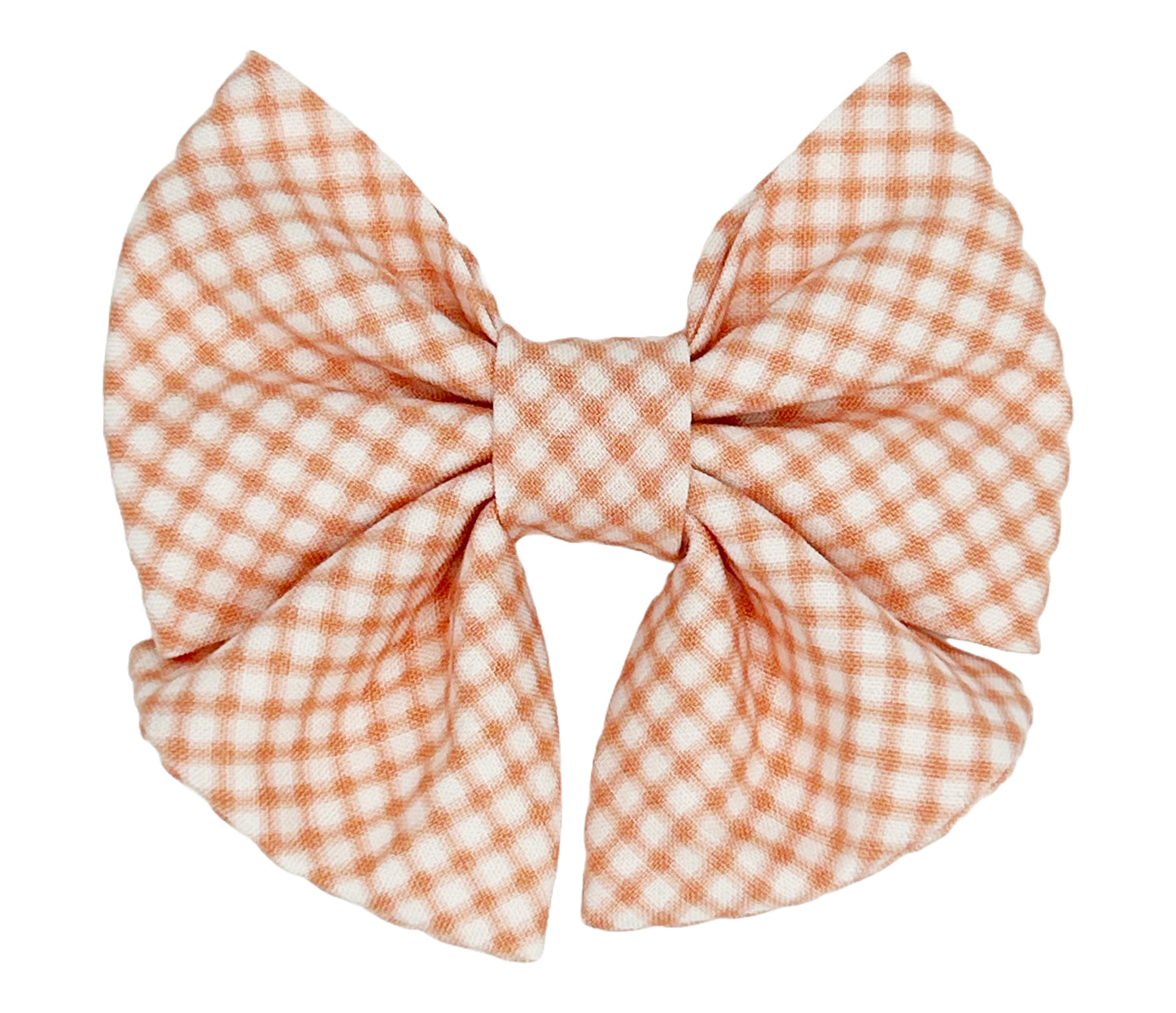 Coral Gingham Pet Sailor Bow Tie