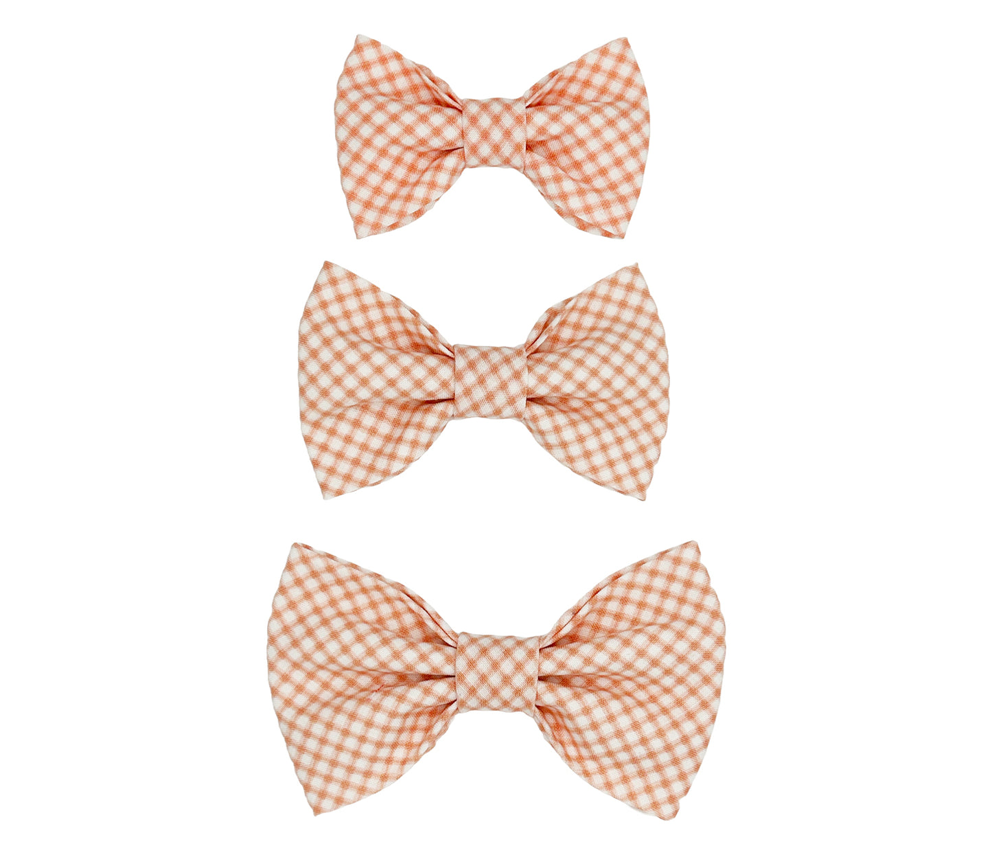 Coral Gingham Pet Bow Tie