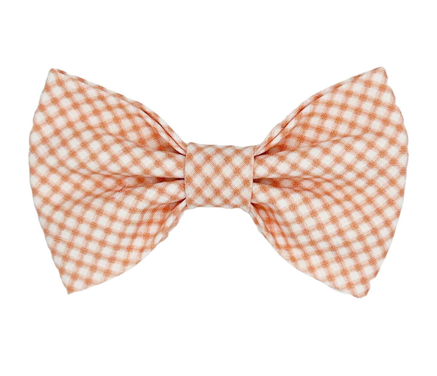 Coral Gingham Pet Bow Tie