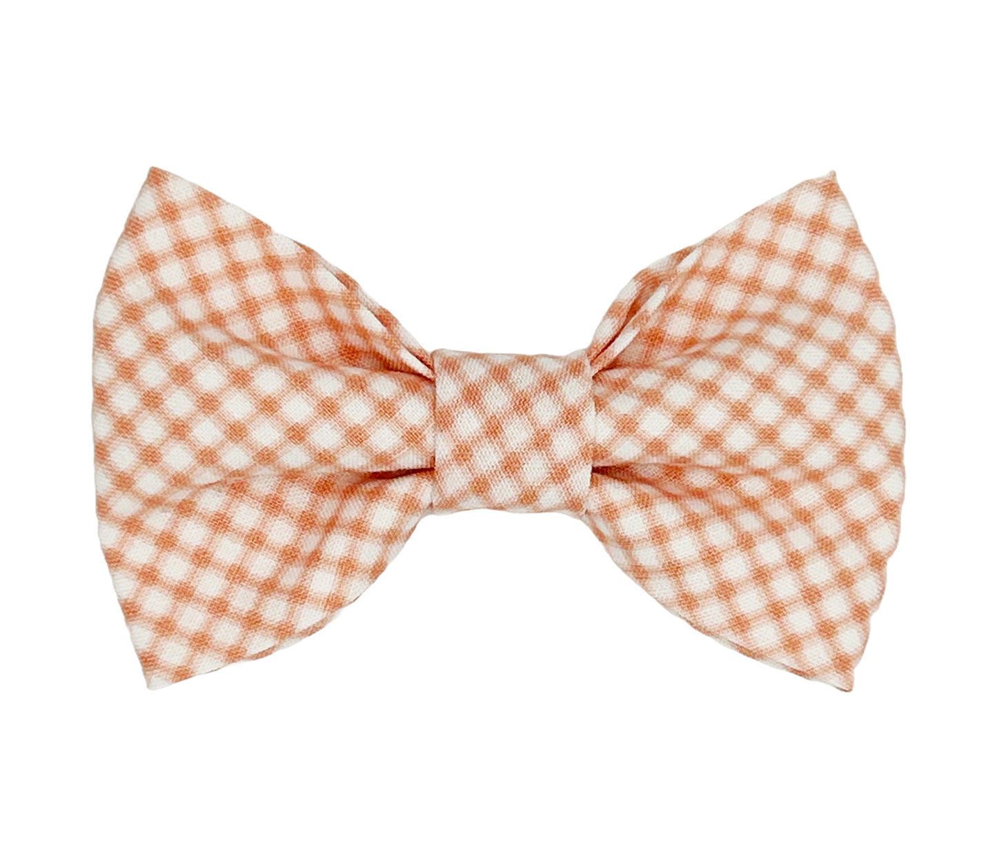 Coral Gingham Pet Bow Tie