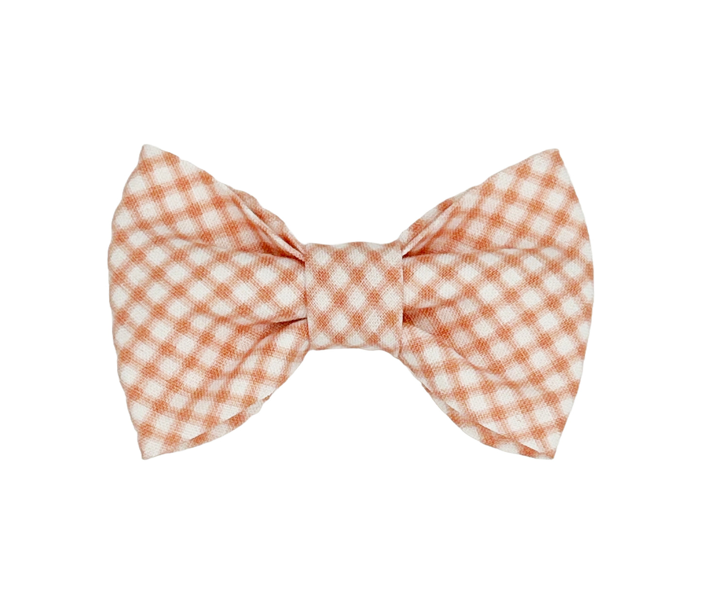 Coral Gingham Pet Bow Tie