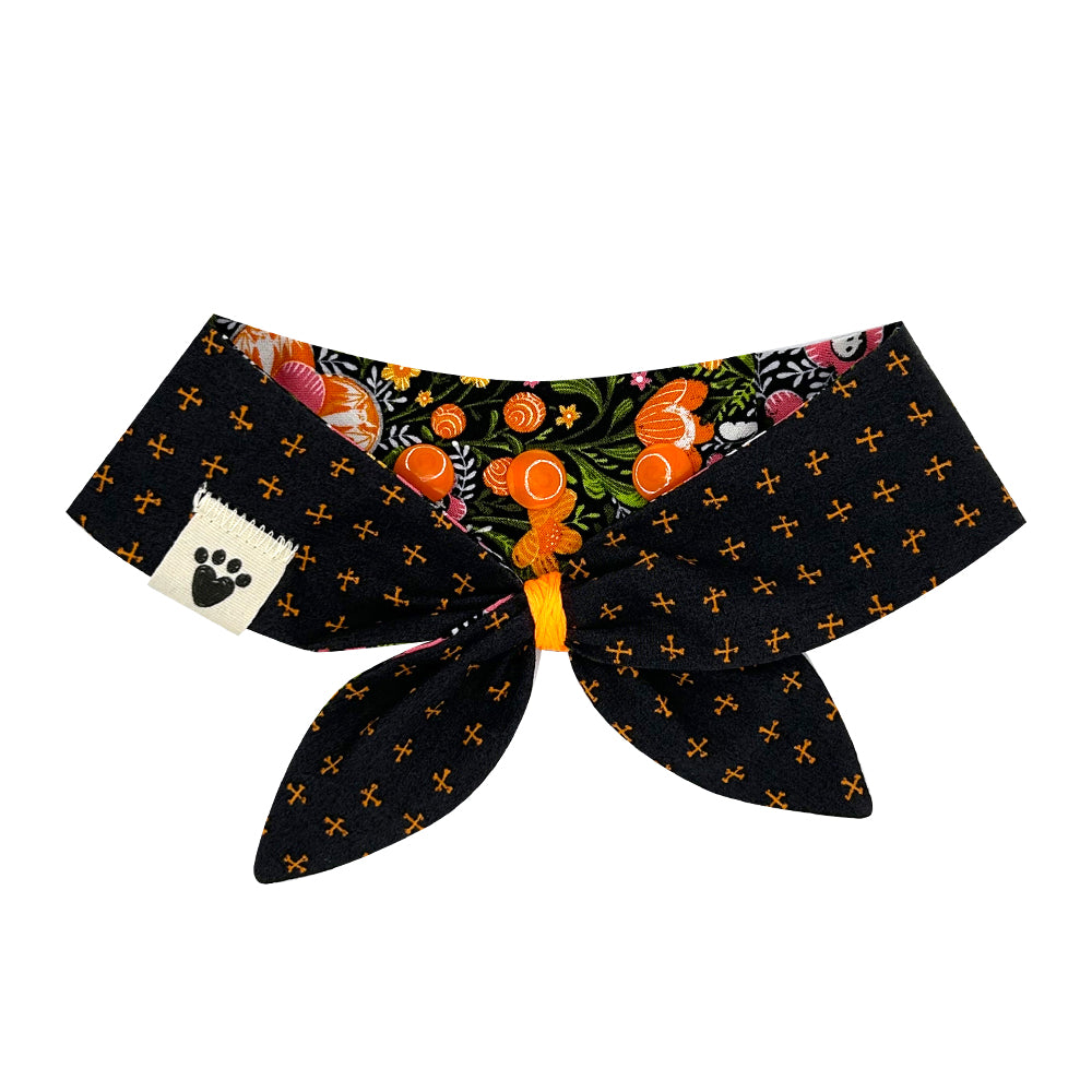 Free Spirit/Spooky ‘N Sweet Crossed Bones Reversible Dog Neckerchief