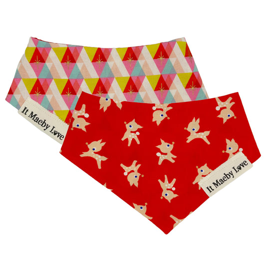 Darling Deer Ruby/Ruby Facet Reversible Dog Bandana